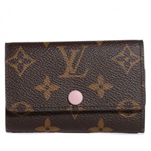 Louis Vuitton 6 key ring holder brown monogram rose ballerine